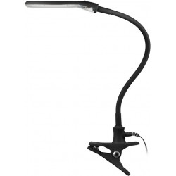 Magnifier lamp, clip-on, BlackMagnifier lamp with LED light. 30 SMD LED's that ensures consistent shadow-free lighting. Glass lens diopter 3 with 1.75 x magnification. Can be used as a standing lamp or mounted on the edge of the table via the supplied clip. Adjustable swan neck. 230 V.goobay