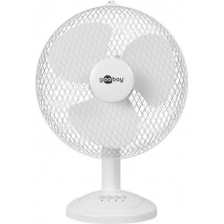 12-inch table fan, white - oscillating, quiet fan with power cable12-inch table fanoscillating, quiet fan with power cablegoobay