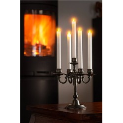 LED real wax rod candles, incl. remote control. 5 Pcs.Set of 5 white real wax LED candles. Beautiful and safe lighting for the home, schools, nursing homes etc. The set consists of 5 white lights and remote control. Unique flame effect that makes it difficult to distinguish from real candles.goobay
