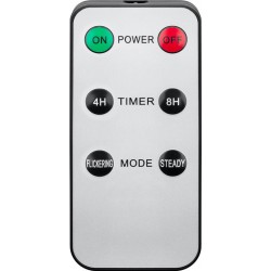 with 6-key-remote - ON / OFF, Timer 4hrs / 8hrs, flickering & steady light